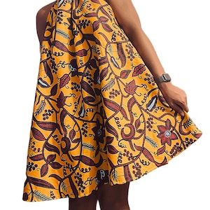 African Print Halter Neck Summer Dress