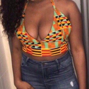 Handmade African Print Bra-let, kente print blouse, ankara top, cropped kente print top, women clothing, african print clothing