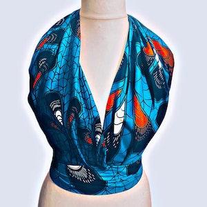 African Print Infinity Top, Kente Print, Infinity Blouse, Ankara & Kente Top, African Print Infinity Multi-way Top - Marissa, Gift for Her.