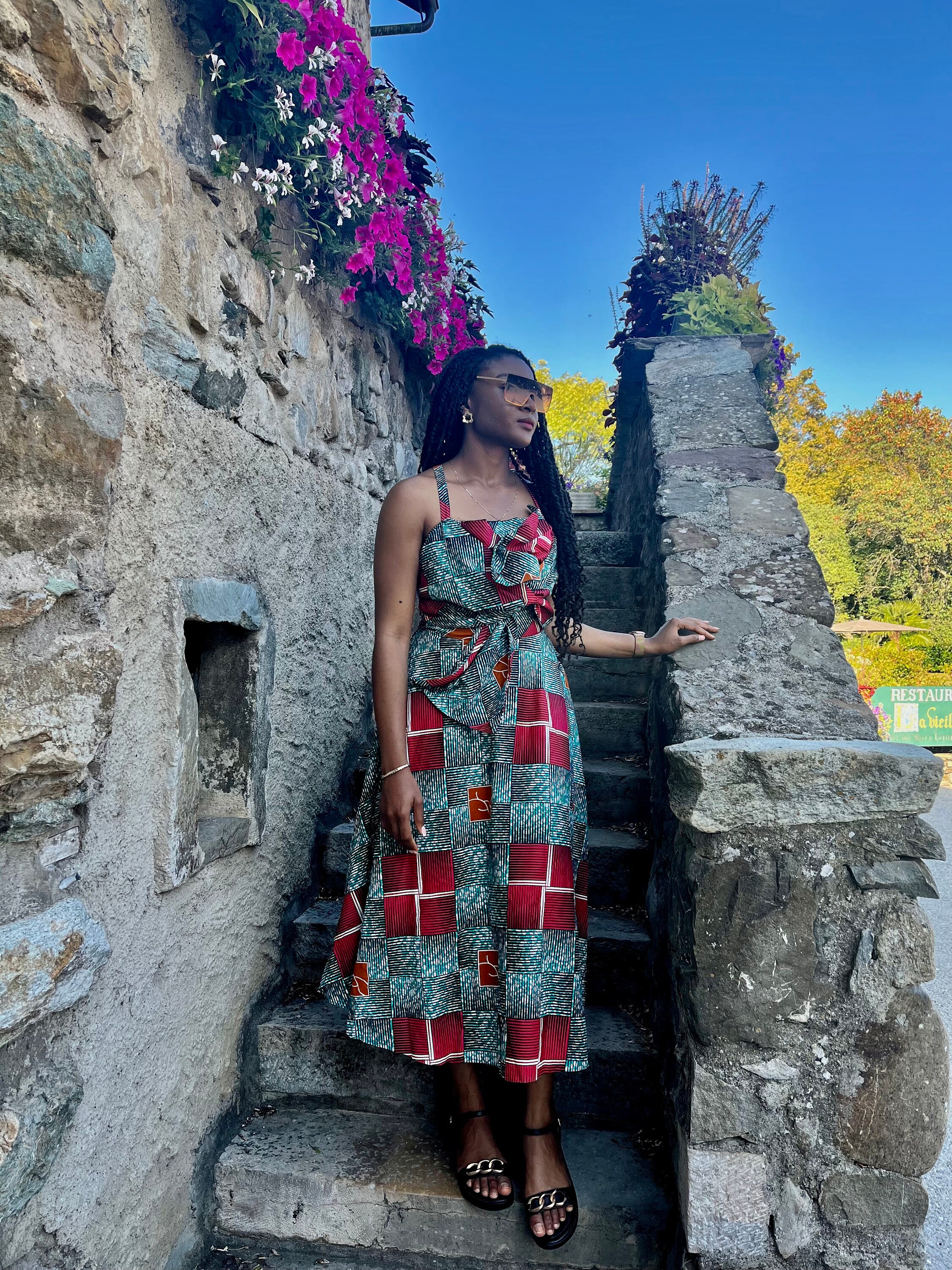 Handmade Ankara Dress: Halter Neck Backless African Print Gown