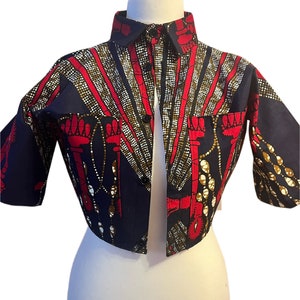 Handmade African Print Cropped shirt, African print top, shirt, women’s gift, kente print, African Print, Ankara Shirt