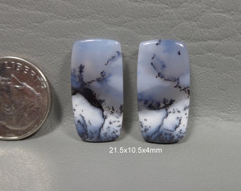 Dendritic Opalite Cabochons, Matched Pair