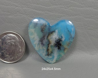 Regency Plume Agate Doublet Cabochon backed with Imitation Turquoise.