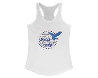 Patriotic Eagle Tank Top: 4th of July Racerback