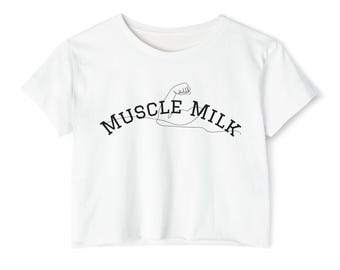 Crop Top for Gym Lovers: Fitness, Muscle Milk, Gains, Workout Shirt, Festival Clothing