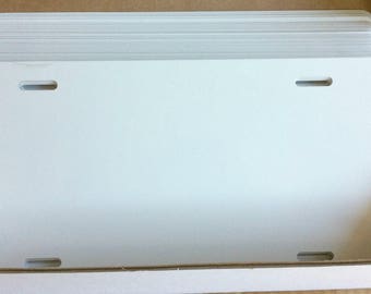 25 Stück 024 6 "x12" glänzend Weiß / Weiß Aluminium Nummernschild Rohlinge, maskiert ** Für Vinyl / Aufkleber verwenden