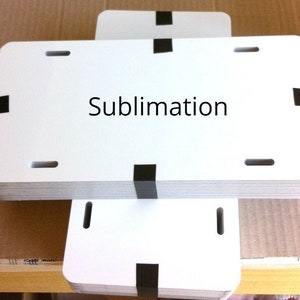 10pcs. 032 6x 12 Sublimation Gloss White/Clear Aluminum License Plate/Car Tag Blanks, masked. For Heat Press Use 画像 1