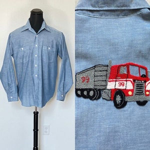 Camicia in denim vintage Mack Truck