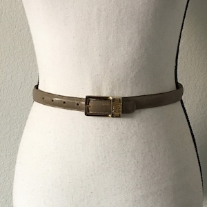Vintage Anne Klein for Calderon, 1980s Taupe Leather Belt