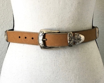 Brighton Women Leather Belt Small With Charms and Metal Tip  display picture 3