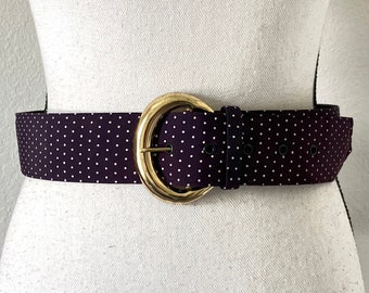 Vintage Purple Polka Dot Cinch Belt: Women display picture 1