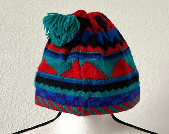 Chapeau bonnet vintage homme-femme tricoté nervuré hiver chaud neige  pêcheurs