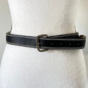 1980s Navy and White Belt, Vintage Faux Lizard Belt