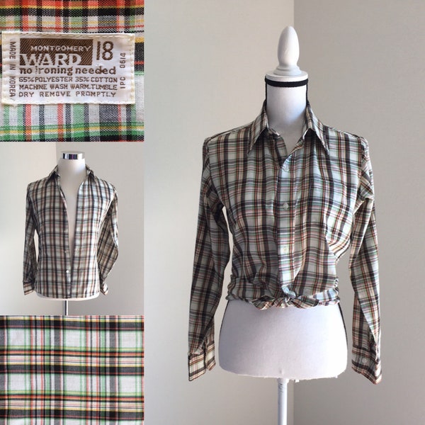 Korean Style Plaid Shirt - Etsy