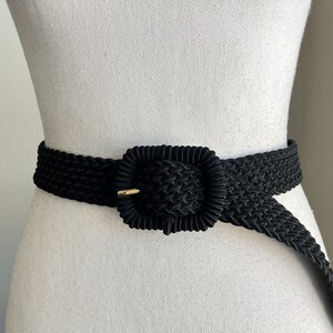 1980s Black Rope Belt, Vintage Woven Fabric Belt - Etsy