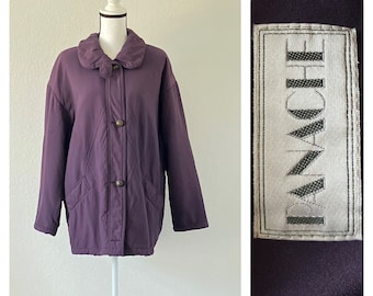 1980s Dusty Purple Oversized Coat, Vintage Soft Winter Coat