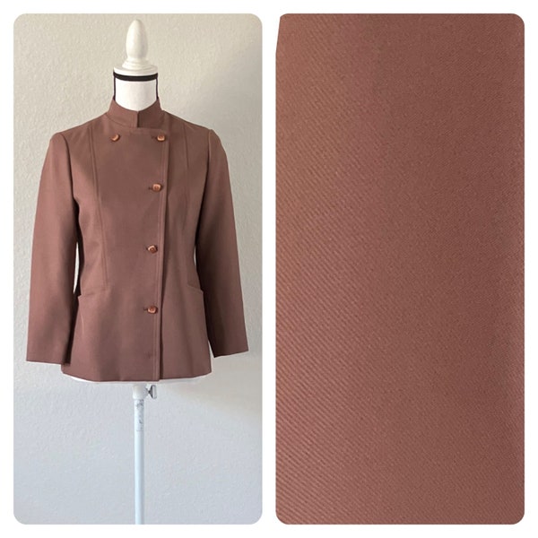 1970s Chocolate Nehru Jacket, 1960s Handmade Women's Blazer