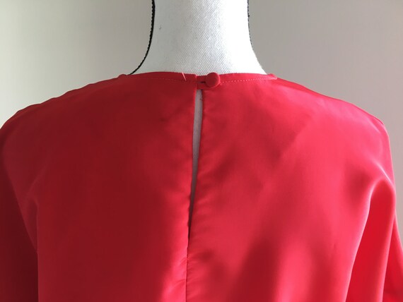 1980s Dolman Sleeve Blouse, Vintage Red Boxy Blou… - image 7