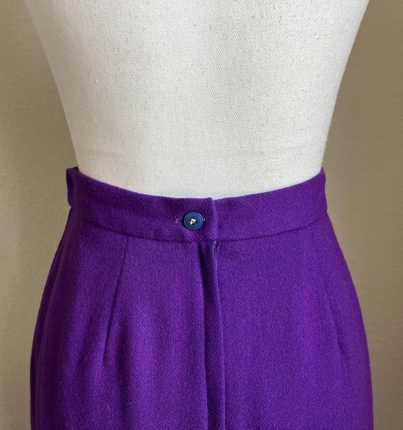 1980s Royal Purple Midi Skirt, Vintage Wool Suit … - image 7