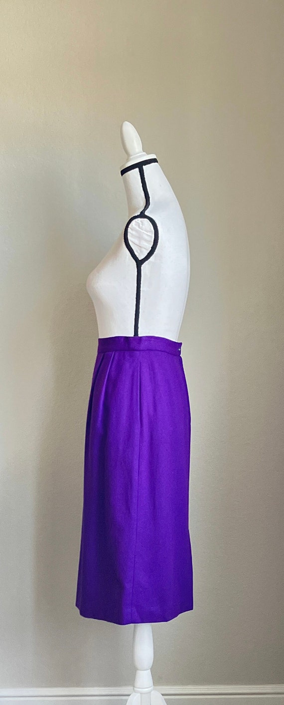 1980s Royal Purple Midi Skirt, Vintage Wool Suit … - image 4