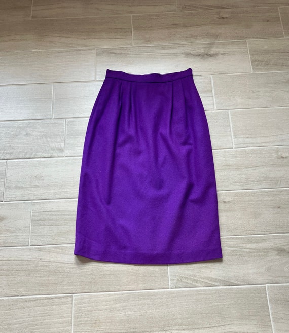1980s Royal Purple Midi Skirt, Vintage Wool Suit … - image 8