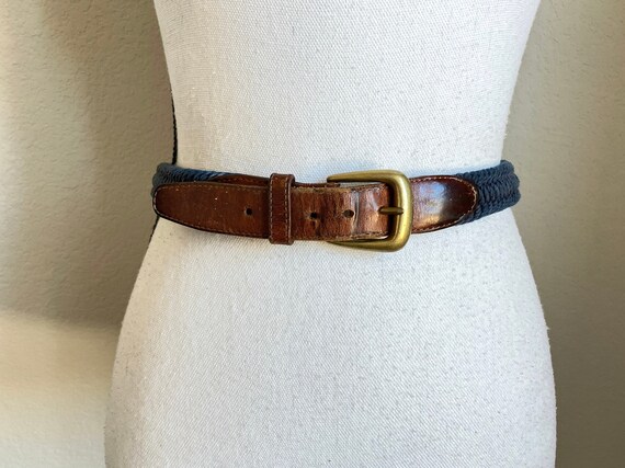1980s Braided Belt With Leather - Etsy display picture 1