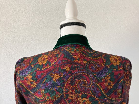 1990s Paisley Dress with Pleated Skirt, Vintage Doubl - Gem