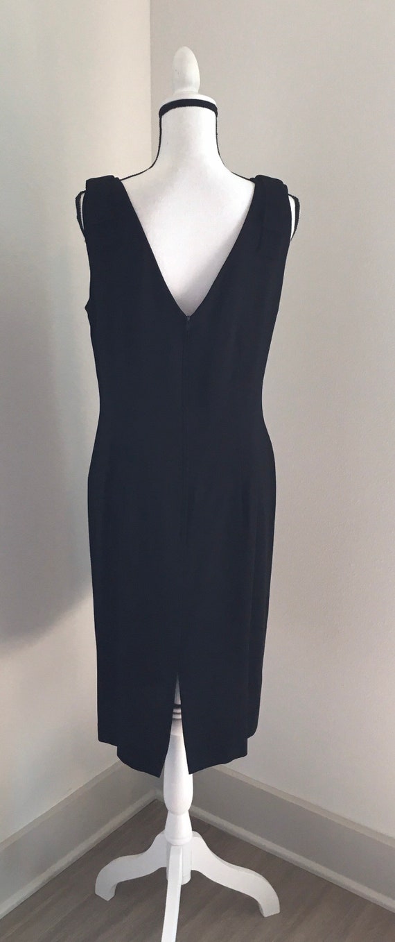 1980s Black Evening Dress, 1990s Sleeveless Cockt… - image 3