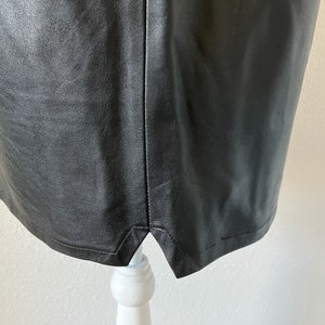 1980s Black Leather Skirt, Vintage Soft Leather Pencil Skirt image 7