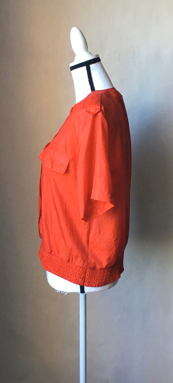 1980s Short Sleeve Jacket, Vintage Nylon Sweatshi… - image 2
