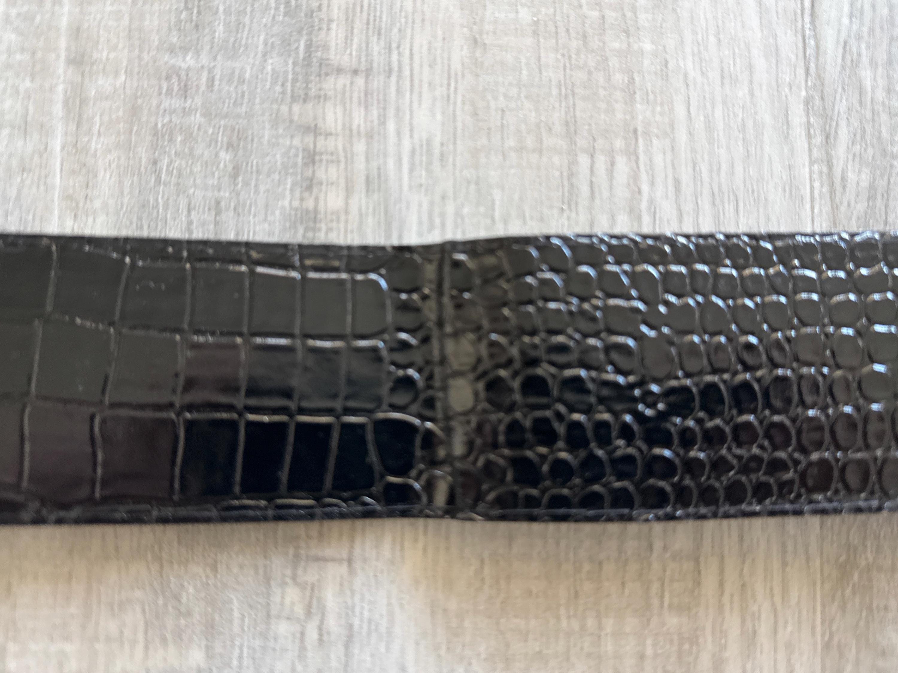 1980s Patent Leather Croc Embossed Belt - Etsy