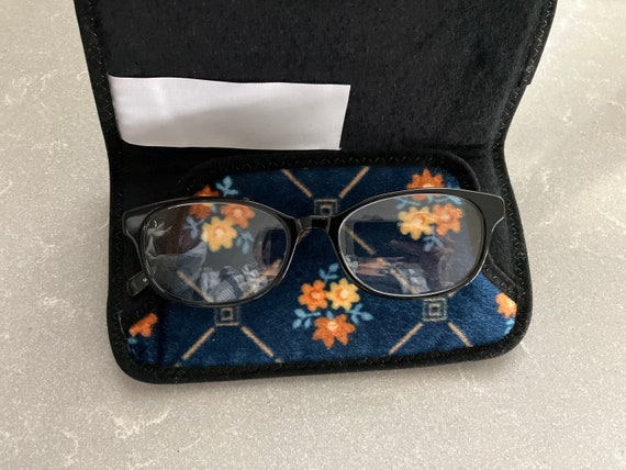 1980s Velour Glasses Case, Vintage Floral Glasses… - image 8