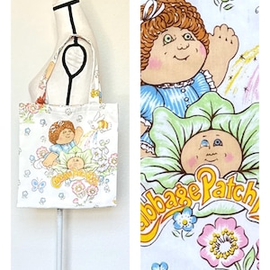1980s Hand Made Vintage Cabbage Patch Kids Fabric Tote