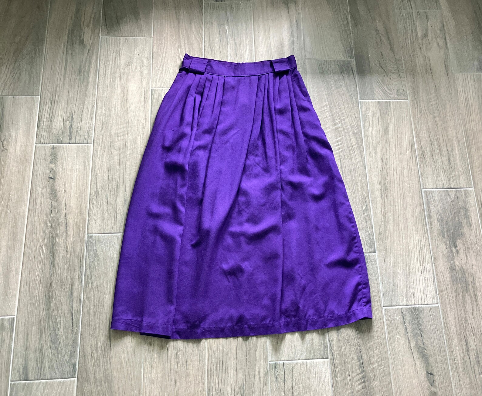 1980s Dark Purple Skirt Vintage Royal Purple Pleated Skirt - Etsy
