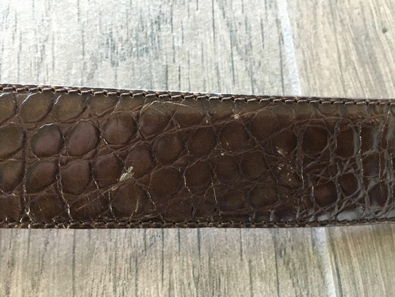 Vintage Harold's, 1990s Brown Faux Croc Belt - image 4