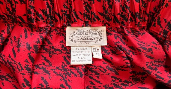 1980s Red and Black Houndstooth Skirt, Vintage Gr… - image 8