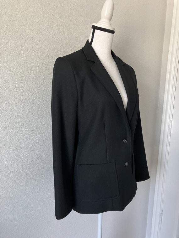 1970s Black Blazer, Vintage Women's Polyester Jac… - image 4