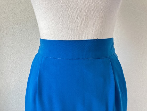 1980s Blue Pencil Skirt, Vintage Knee Skirt - image 3