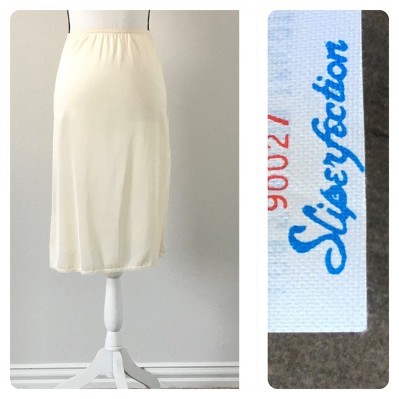 1950s Ivory Half Slip, Vintage Cream Skirt Slip - Gem