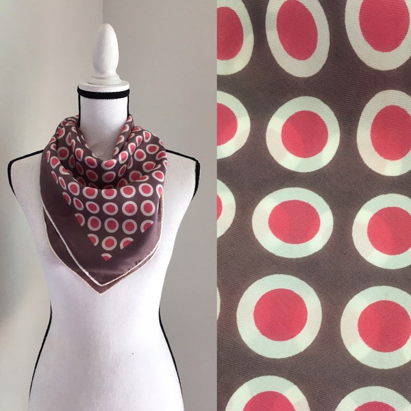 1960s Polka Dot Scarf, Vintage Head Scarf