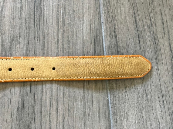 1980s Tan Western Belt, Vintage Leather CW Belt - image 9