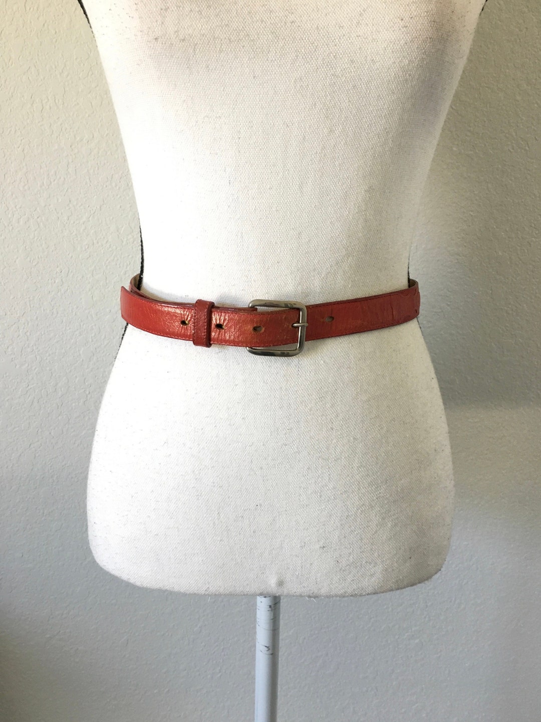 Tony Lama Vintage 1980s Red Leather Western Style Belt Silver Hardware Womens 30 Vintage Tony Lama, 1980s Red Leather Western Style Belt - Etsy main image 2