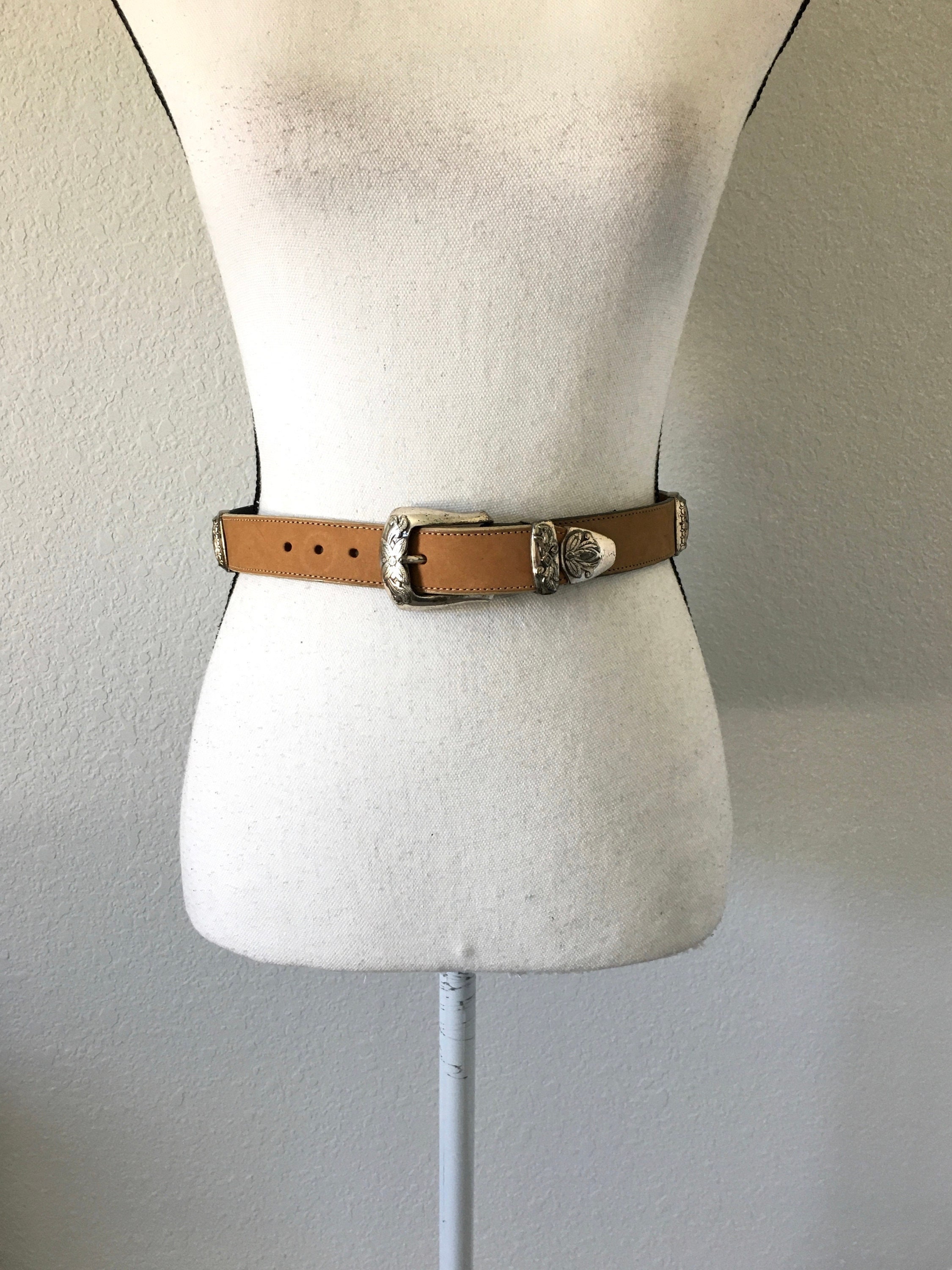 Vintage Brighton 1993 Leather Western Concho Belt Brown Boho Cowgirl Small 1993 Brighton Belt - Etsy main image 2