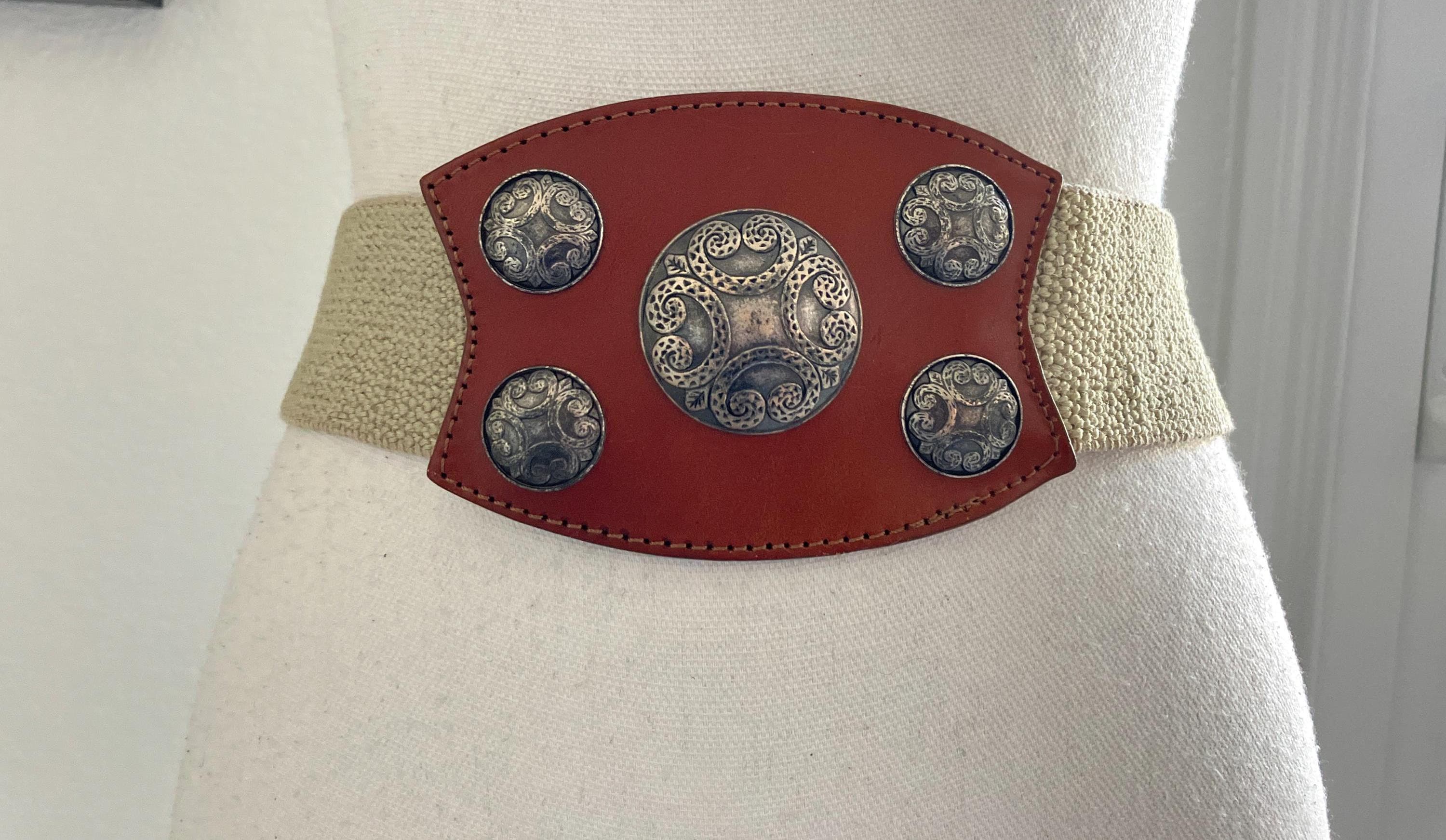Chico’s “Sand Dollar” Silver Chain Belt M/L – Textured Disc Statement Belt 90s Circle Belt - Etsy main image 4