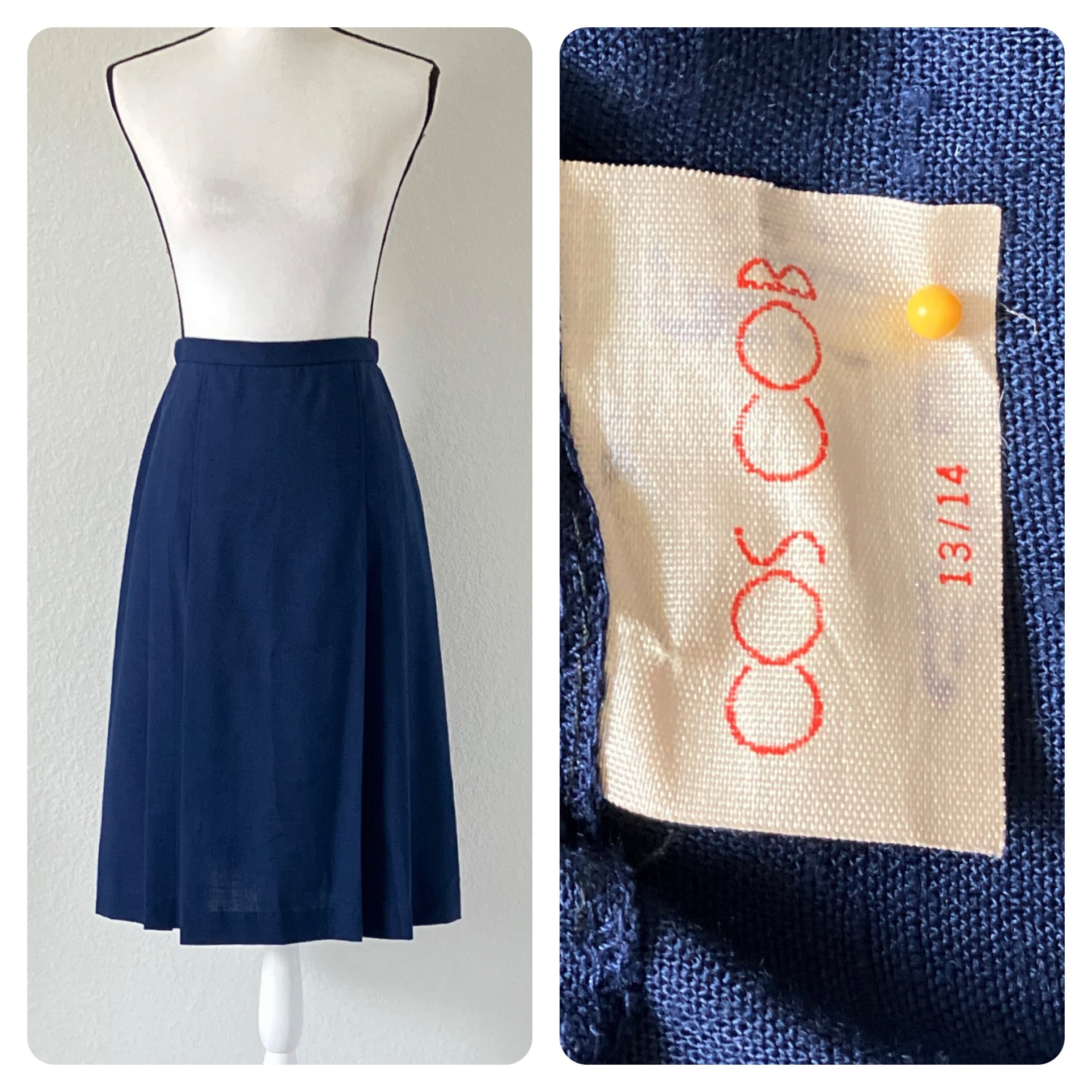 Cos navy pleated skirt top