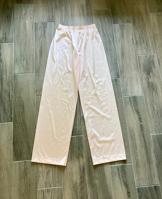 1970s Pink Nylon Pajama Pants, Vintage Satin PJ P… - image 7