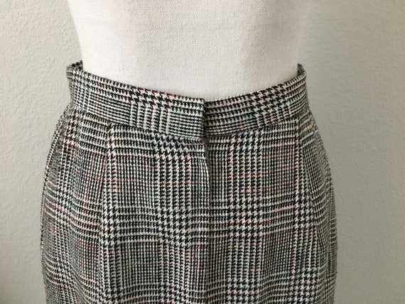 1980s Plaid Silk Blend Skirt, Vintage Multicolore… - image 7