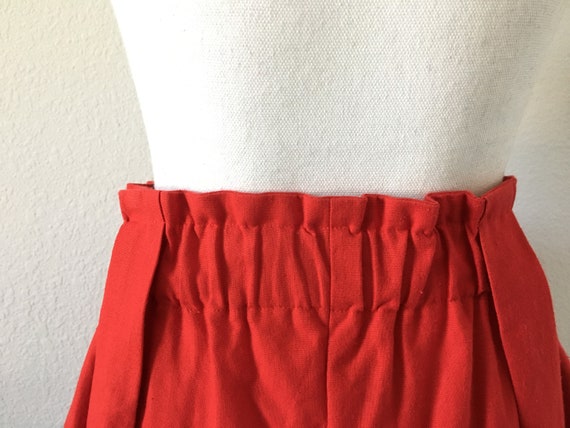 1980s Red Sailor Shorts, Vintage High Waisted Cot… - image 7
