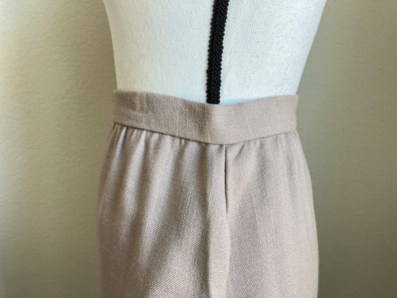 1980s A Line Khaki Skirt, Vintage Midi Skirt image 5