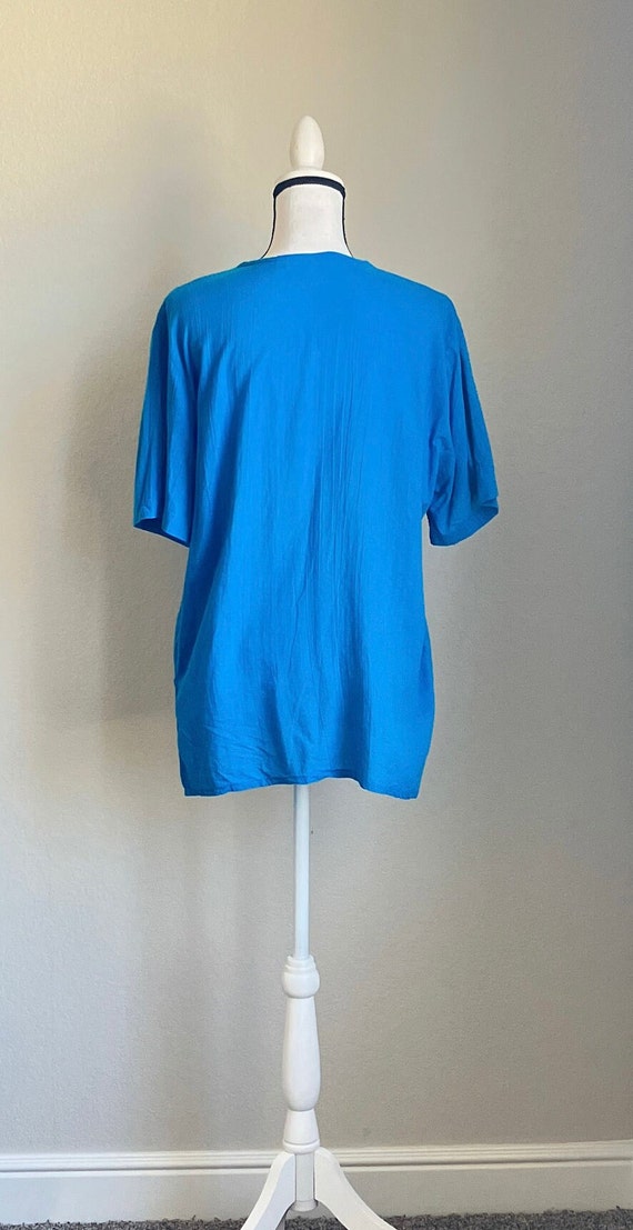 1980s Loose Cotton Blouse, 1990s Beachy Top - image 6